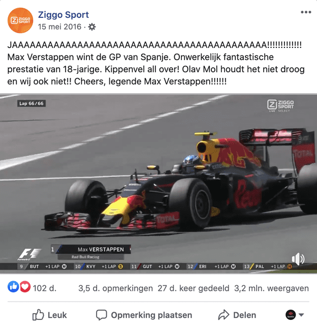 Respond quickly to go viral Verstappen & Ziggo sport