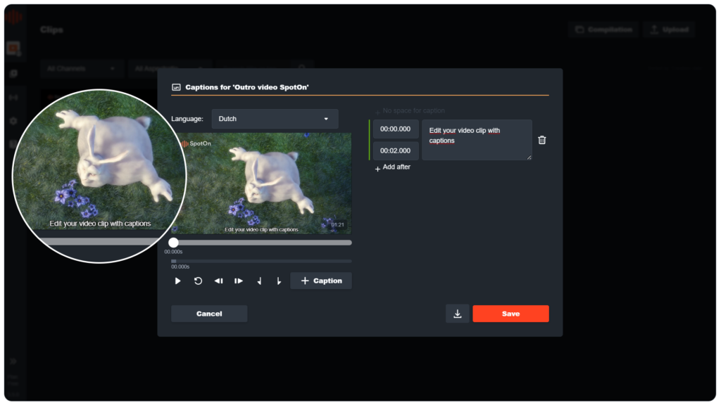 Captioning videos is easy with SpotOn video editor